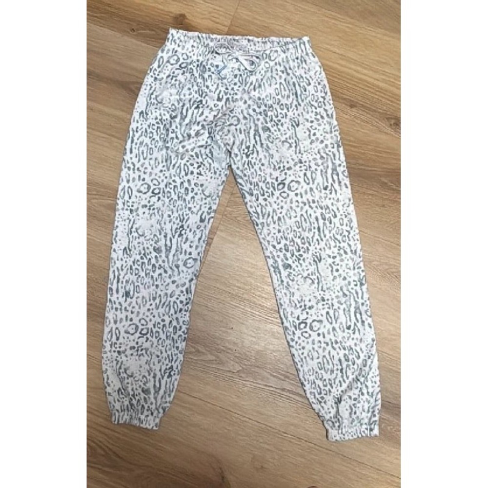 PJ Salvage Womens Grey Leopard Print Jogger Lounge Pants Sleepwear XS